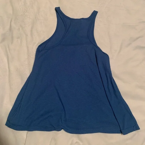 Free People Flowy Ribbed Blue Tank Top - Picture 5 of 5